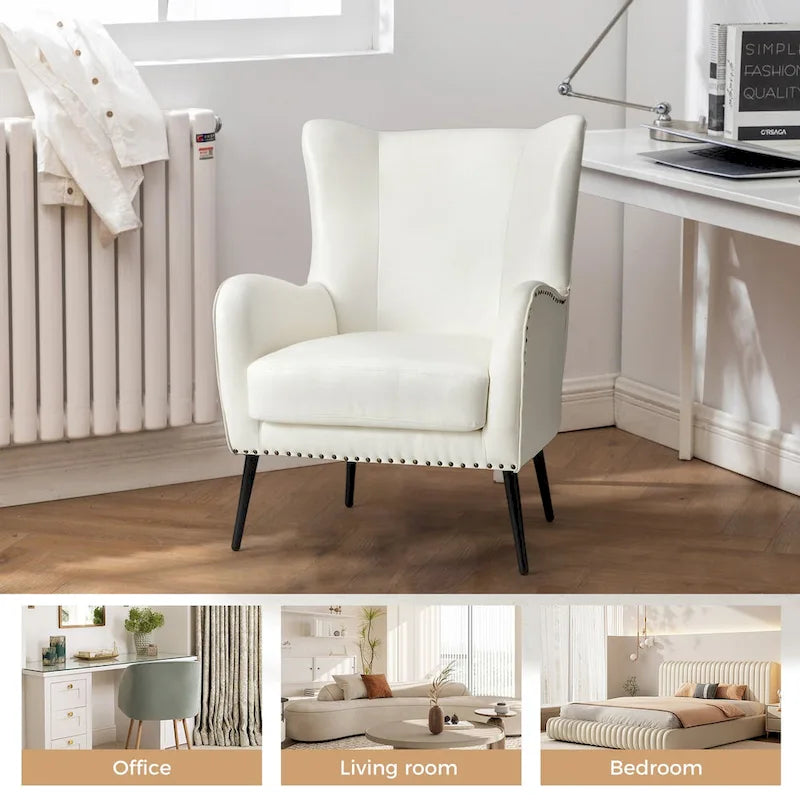 Fauteuil en bois Invidiae rembourré avec pieds en métal
