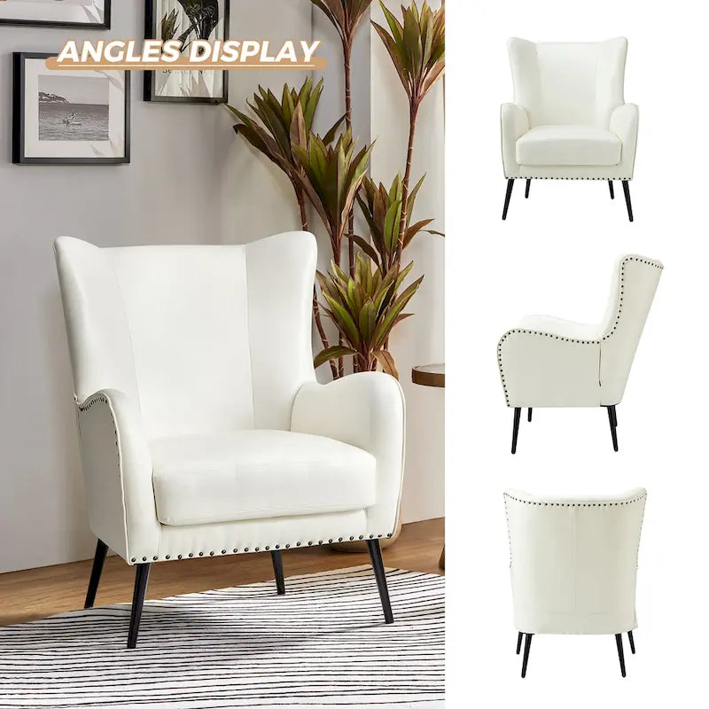 Fauteuil en bois Invidiae rembourré avec pieds en métal