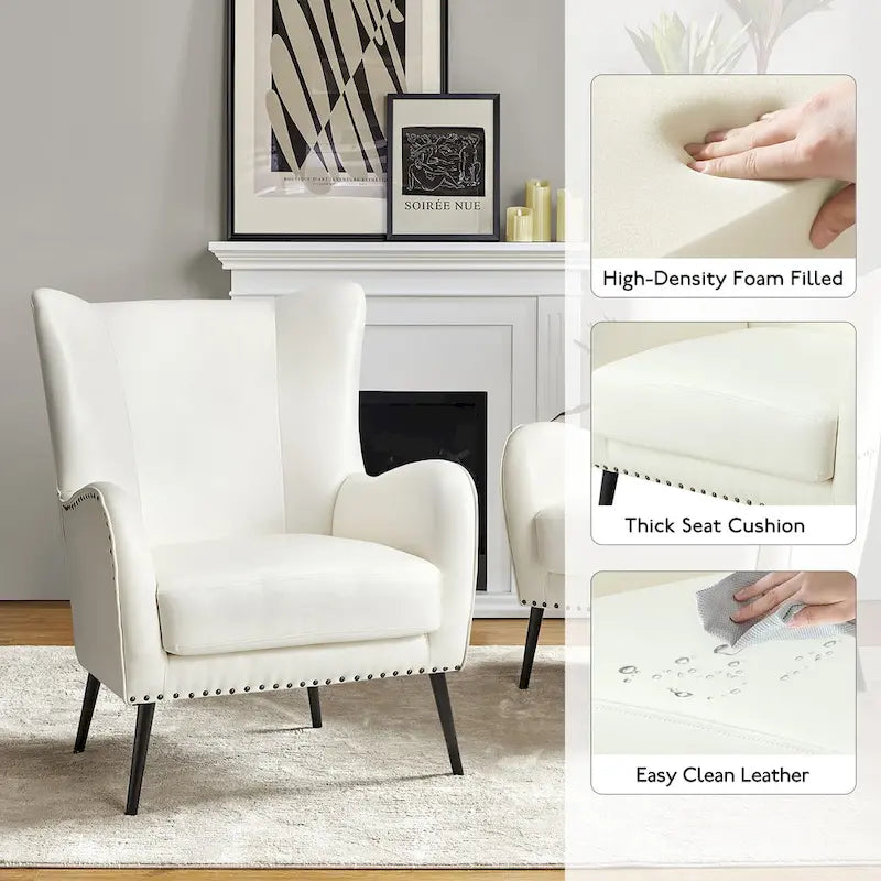 Fauteuil en bois Invidiae rembourré avec pieds en métal