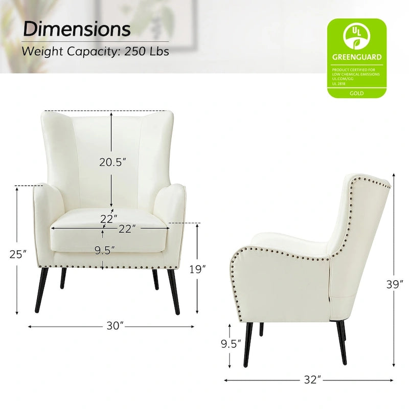 Fauteuil en bois Invidiae rembourré avec pieds en métal