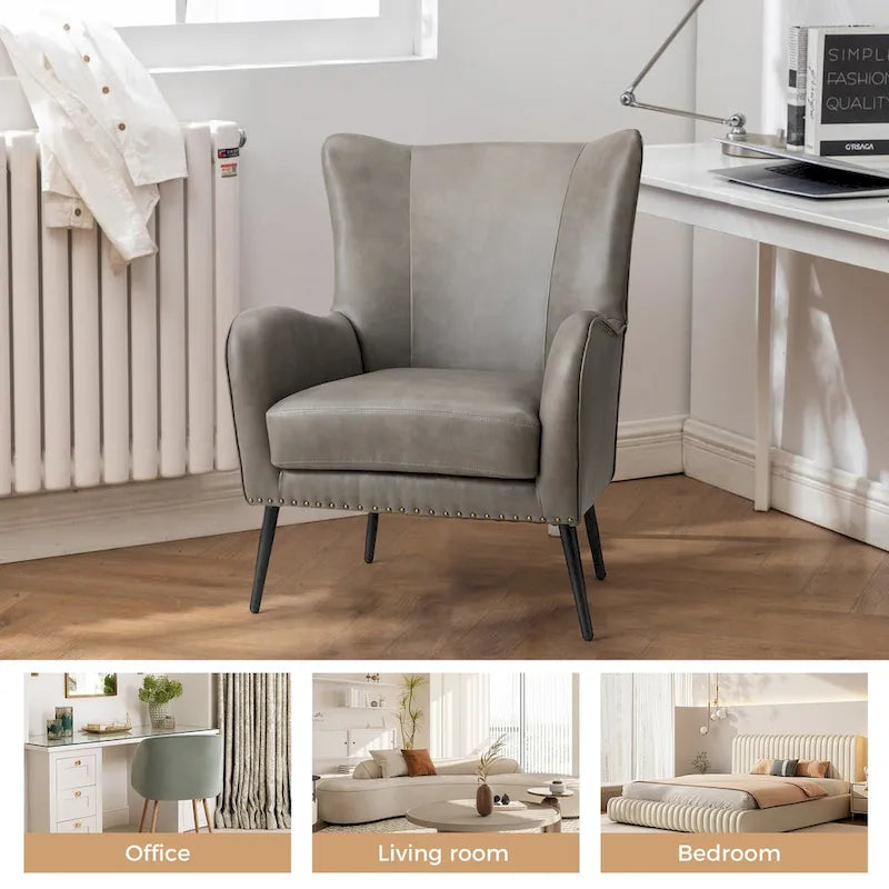 Fauteuil en bois Invidiae rembourré avec pieds en métal