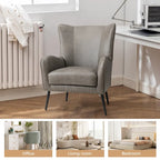 Fauteuil en bois Invidiae rembourré avec pieds en métal