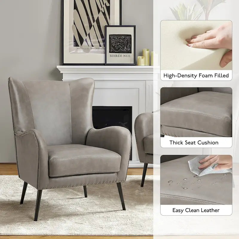 Fauteuil en bois Invidiae rembourré avec pieds en métal