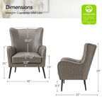 Fauteuil en bois Invidiae rembourré avec pieds en métal