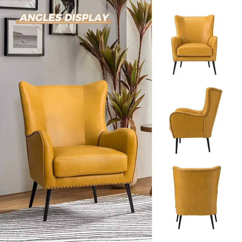 Fauteuil en bois Invidiae rembourré avec pieds en métal