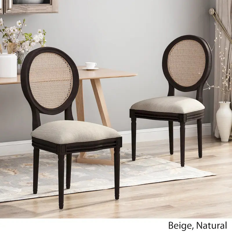 Chaises de salle à manger en bois Govan avec coussins (lot de 2) par
