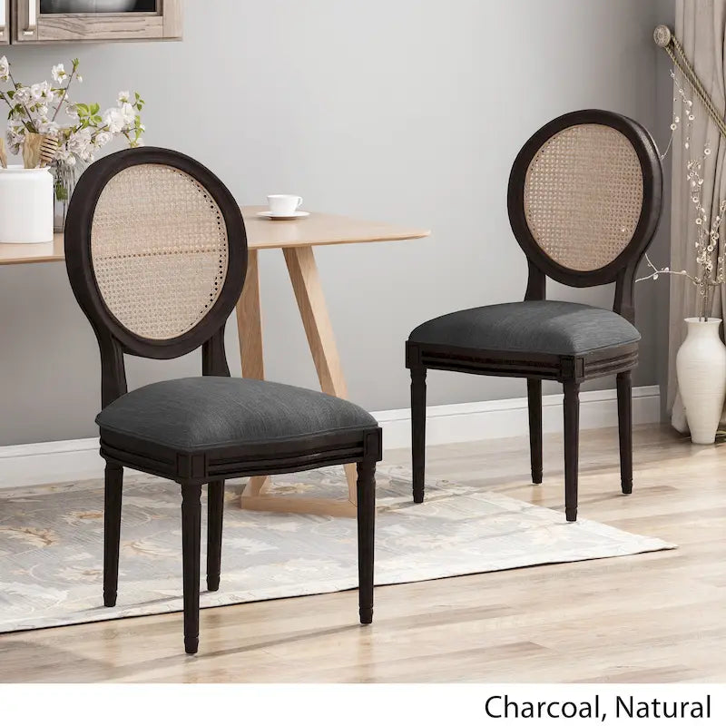Chaises de salle à manger en bois Govan avec coussins (lot de 2) par