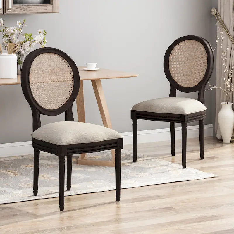 Govan Wooden Dining Chairs with Cushions (Set of 2) by 
