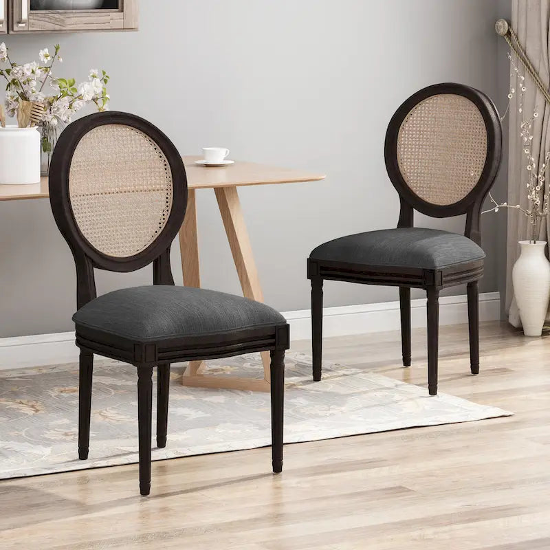 Chaises de salle à manger en bois Govan avec coussins (lot de 2) par