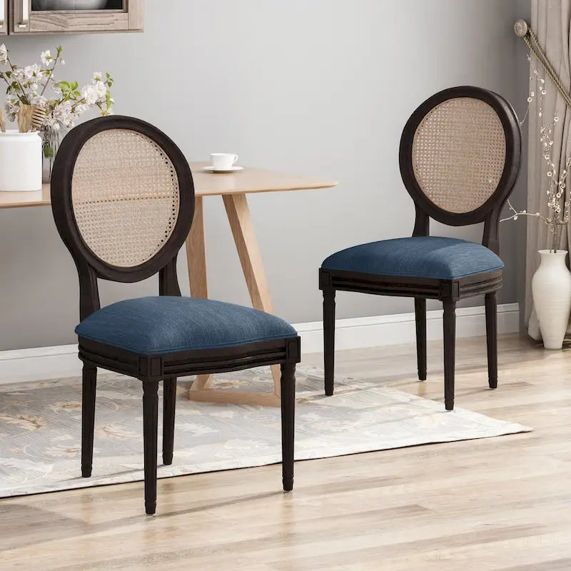 Chaises de salle à manger en bois Govan avec coussins (lot de 2) par