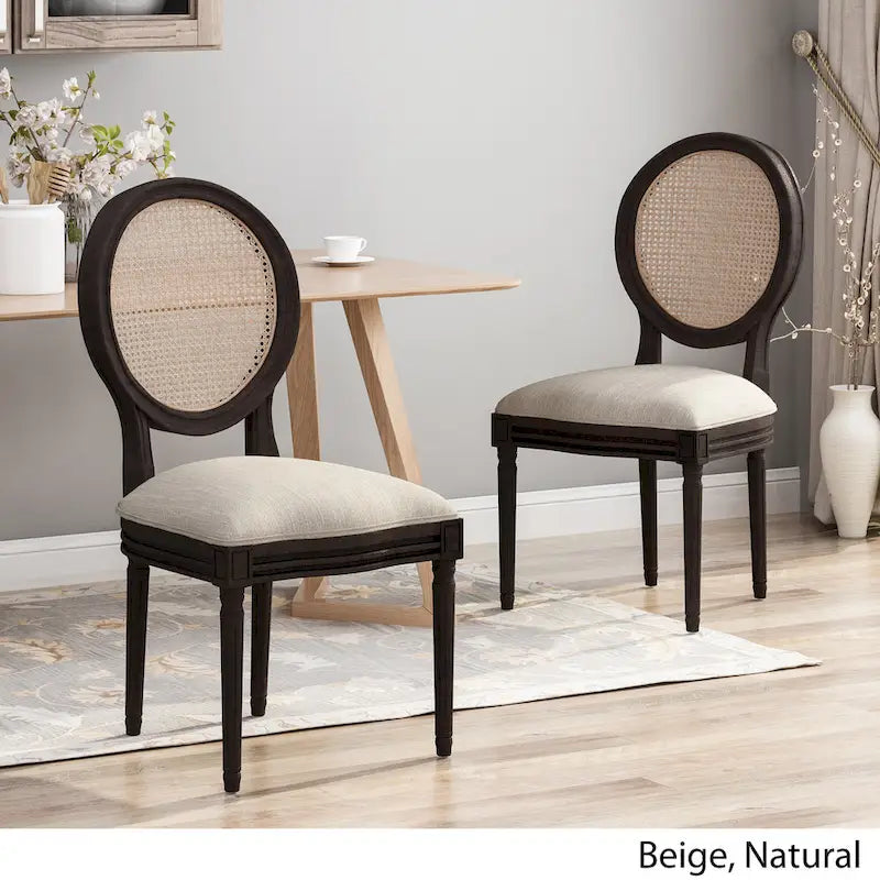 Chaises de salle à manger en bois Govan avec coussins (lot de 2) par