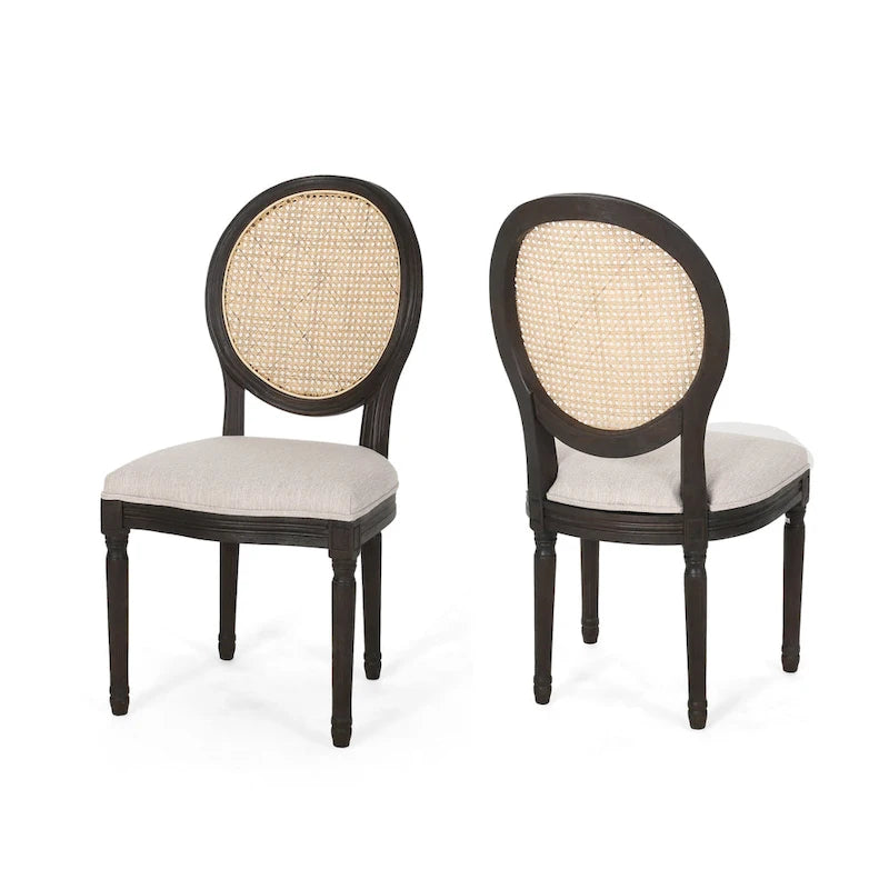 Chaises de salle à manger en bois Govan avec coussins (lot de 2) par