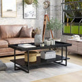 Alivia Rustic Black 47-inch Steel 1-Shelf Coffee Table by 