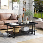 Alivia Rustic Black 47-inch Steel 1-Shelf Coffee Table by 