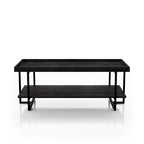Table basse Alivia Rustic Black 47 pouces en acier à 1 étagère par