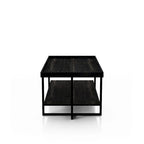 Table basse Alivia Rustic Black 47 pouces en acier à 1 étagère par