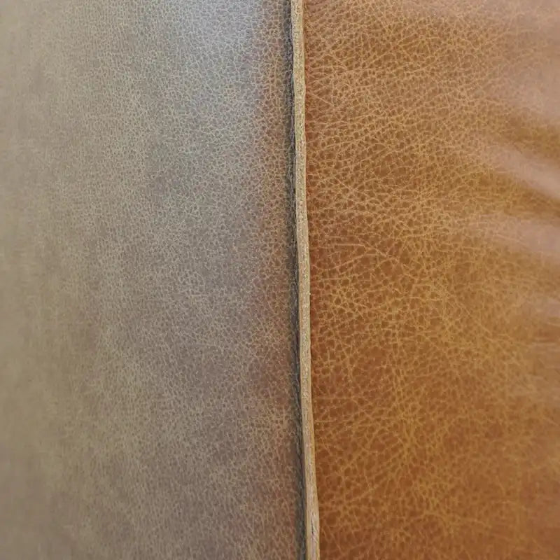 Canapé en cuir véritable couleur havane Empire Mid-Century Modern pour salon