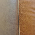 Canapé en cuir véritable couleur havane Empire Mid-Century Modern pour salon