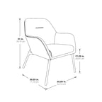 Fauteuil d'appoint Brooks en similicuir avec surpiqûres et pieds noirs