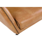 Fauteuil d'appoint Brooks en similicuir avec surpiqûres et pieds noirs