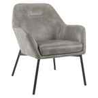 Fauteuil d'appoint Brooks en similicuir avec surpiqûres et pieds noirs
