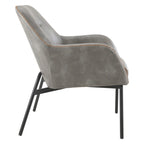 Fauteuil d'appoint Brooks en similicuir avec surpiqûres et pieds noirs