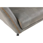 Fauteuil d'appoint Brooks en similicuir avec surpiqûres et pieds noirs