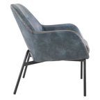 Fauteuil d'appoint Brooks en similicuir avec surpiqûres et pieds noirs