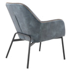 Fauteuil d'appoint Brooks en similicuir avec surpiqûres et pieds noirs