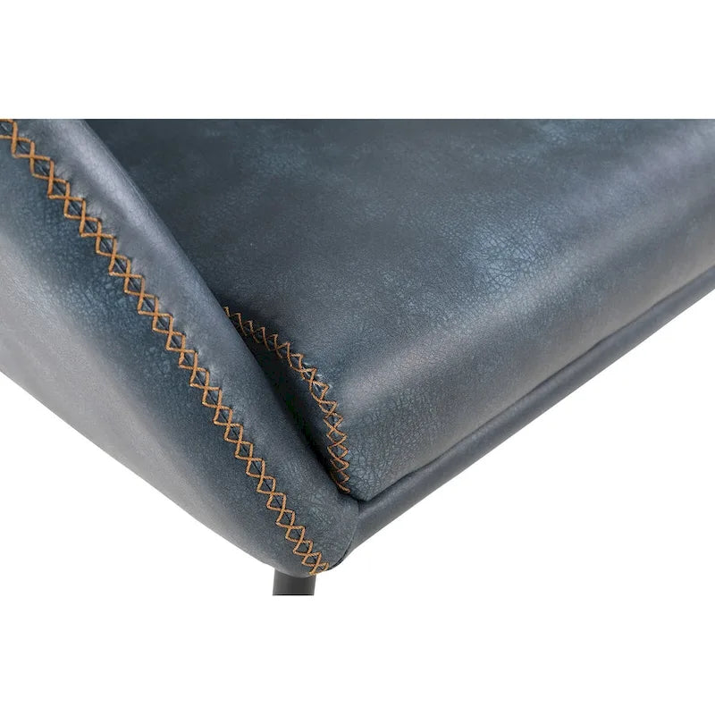 Fauteuil d'appoint Brooks en similicuir avec surpiqûres et pieds noirs