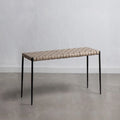 Table basse/banc en cuir tressé moderne du milieu du siècle Soho 71 cm/ 119 cm
