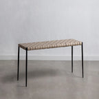 Table basse/banc en cuir tressé moderne du milieu du siècle Soho 71 cm/ 119 cm