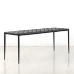 Table basse/banc en cuir tressé moderne du milieu du siècle Soho 71 cm/ 119 cm
