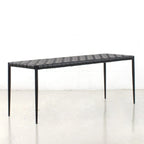 Table basse/banc en cuir tressé moderne du milieu du siècle Soho 71 cm/ 119 cm