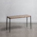 Table basse/banc en cuir tressé moderne du milieu du siècle Soho 71 cm/ 119 cm