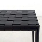 Table basse/banc en cuir tressé moderne du milieu du siècle Soho 71 cm/ 119 cm
