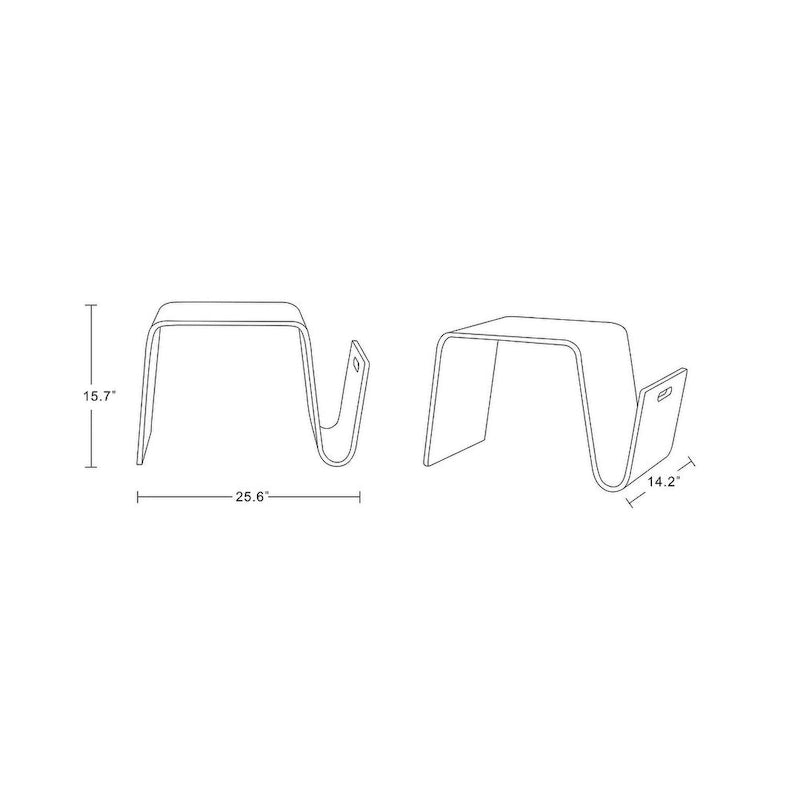 Brookside Table d'appoint rectangulaire de 25,6 po