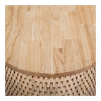 Table basse et table d'appoint Kamari en rotin avec plateau en bois