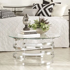 Table d'appoint Nova avec plateau en verre rond et base en fer Vortex par