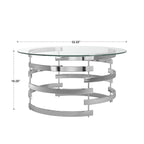 Table d'appoint Nova avec plateau en verre rond et base en fer Vortex par