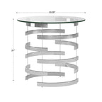 Table d'appoint Nova avec plateau en verre rond et base en fer Vortex par