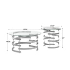 Table d'appoint Nova avec plateau en verre rond et base en fer Vortex par
