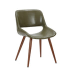 Chaise de salle à manger Langa en similicuir d'inspiration milieu de siècle avec pieds en métal