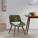 Chaise de salle à manger Langa en similicuir d'inspiration milieu de siècle avec pieds en métal
