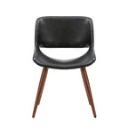 Chaise de salle à manger Langa en similicuir d'inspiration milieu de siècle avec pieds en métal