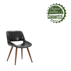 Chaise de salle à manger Langa en similicuir d'inspiration milieu de siècle avec pieds en métal