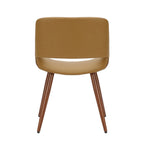 Chaise de salle à manger Langa en similicuir d'inspiration milieu de siècle avec pieds en métal