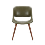 Chaise de salle à manger Langa en similicuir d'inspiration milieu de siècle avec pieds en métal