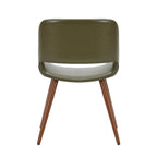 Chaise de salle à manger Langa en similicuir d'inspiration milieu de siècle avec pieds en métal