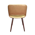 Chaise de salle à manger Langa en similicuir d'inspiration milieu de siècle avec pieds en métal